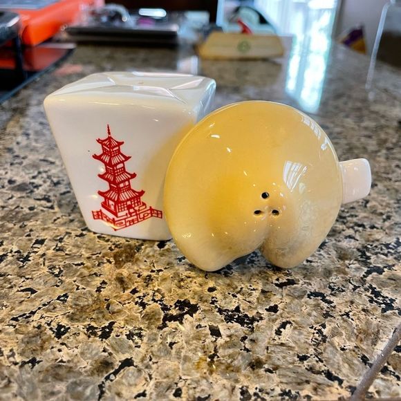 Other - Chinese Food Box Fortune Cookie salt and pepper shakers